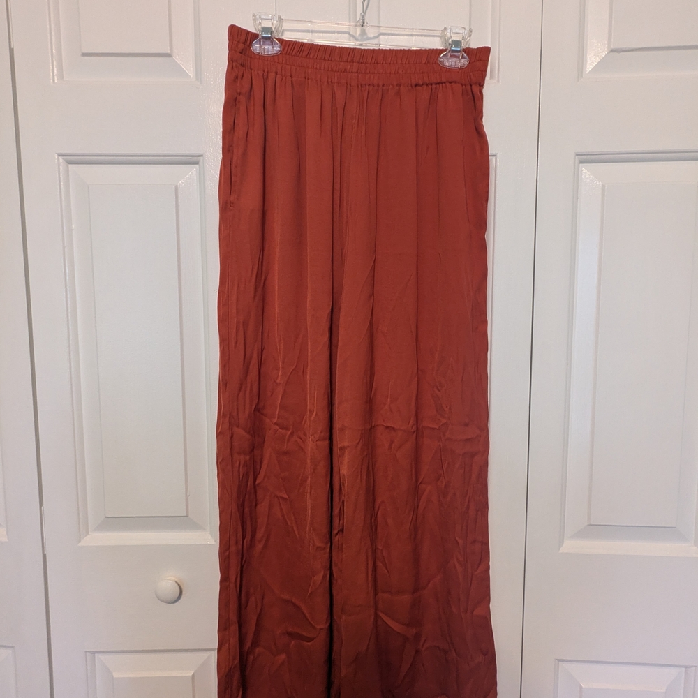 Zara Rust-Orange Wide Leg Pants